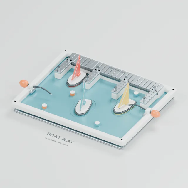 Sailboat Play water table concept, perspective render