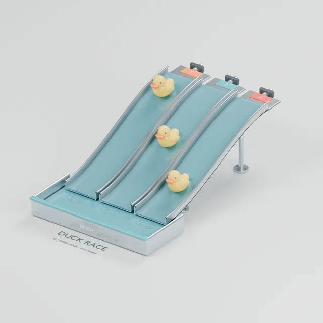 Duck Race water table concept, perspective render
