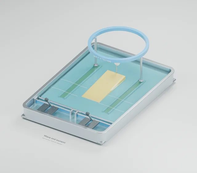 Wave & Tsunami Table water table concept, perspective render